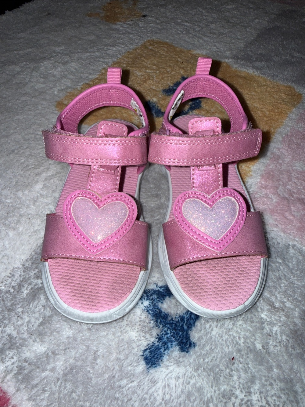 Carter's Pink Heart Strap Sandals for Kids